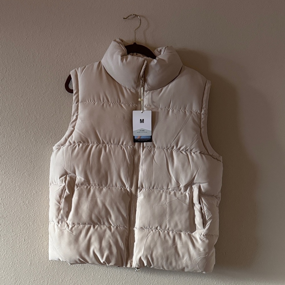 Cream Puffer Vest
